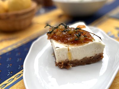 Cheesecake spéculoos, chocolat blanc, pomme rôties et thym product image