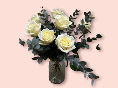 Le bouquet de roses blanches (petit) product image